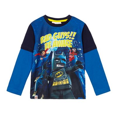 LEGO Boys' blue 'Lego Batman' mock sleeve t-shirt